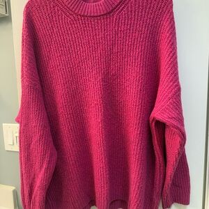 American Eagle Outfitters Fuchsia Crew Neck Sweater